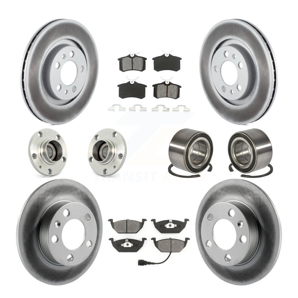 Kit de rotor et de plaquettes de frein revêtus de roulement de moyeu avant et arrière (10 pièces) pour Volkswagen Beetl