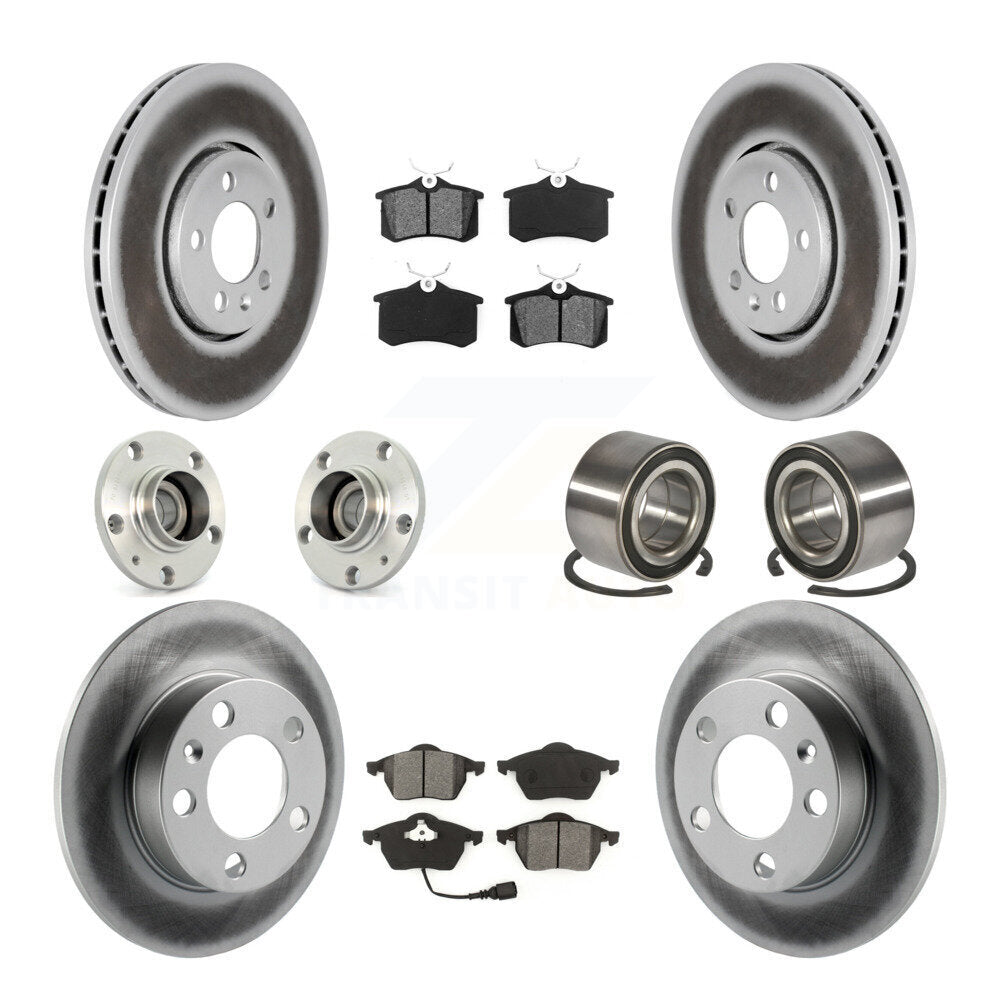 Kit de plaquettes de Rotor de frein, roulement de moyeu avant et arrière (10 pièces) pour Volkswagen Golf Jett