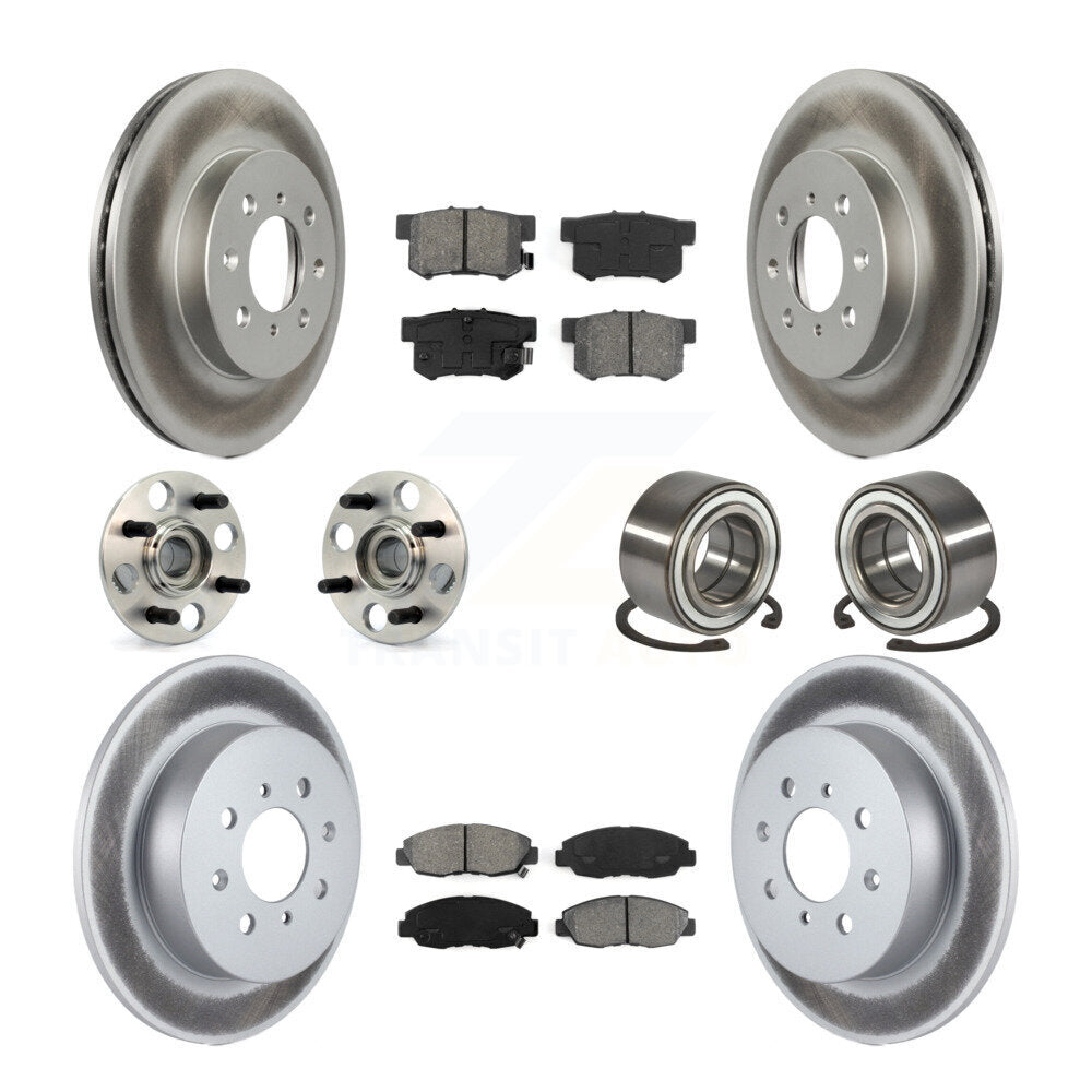 Kit de plaquettes de rotor de frein enduites de roulement de moyeu avant et arrière (10 pièces) pour Acura E 2001 – 2005