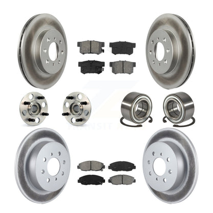 Kit de plaquettes de rotor de frein enduites de roulement de moyeu avant et arrière (10 pièces) pour Acura E 2001 – 2005