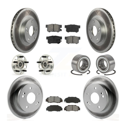 Kit de rotor et de plaquettes de frein à disque revêtus de roulement de moyeu avant et arrière (10 pièces) pour Honda Accor