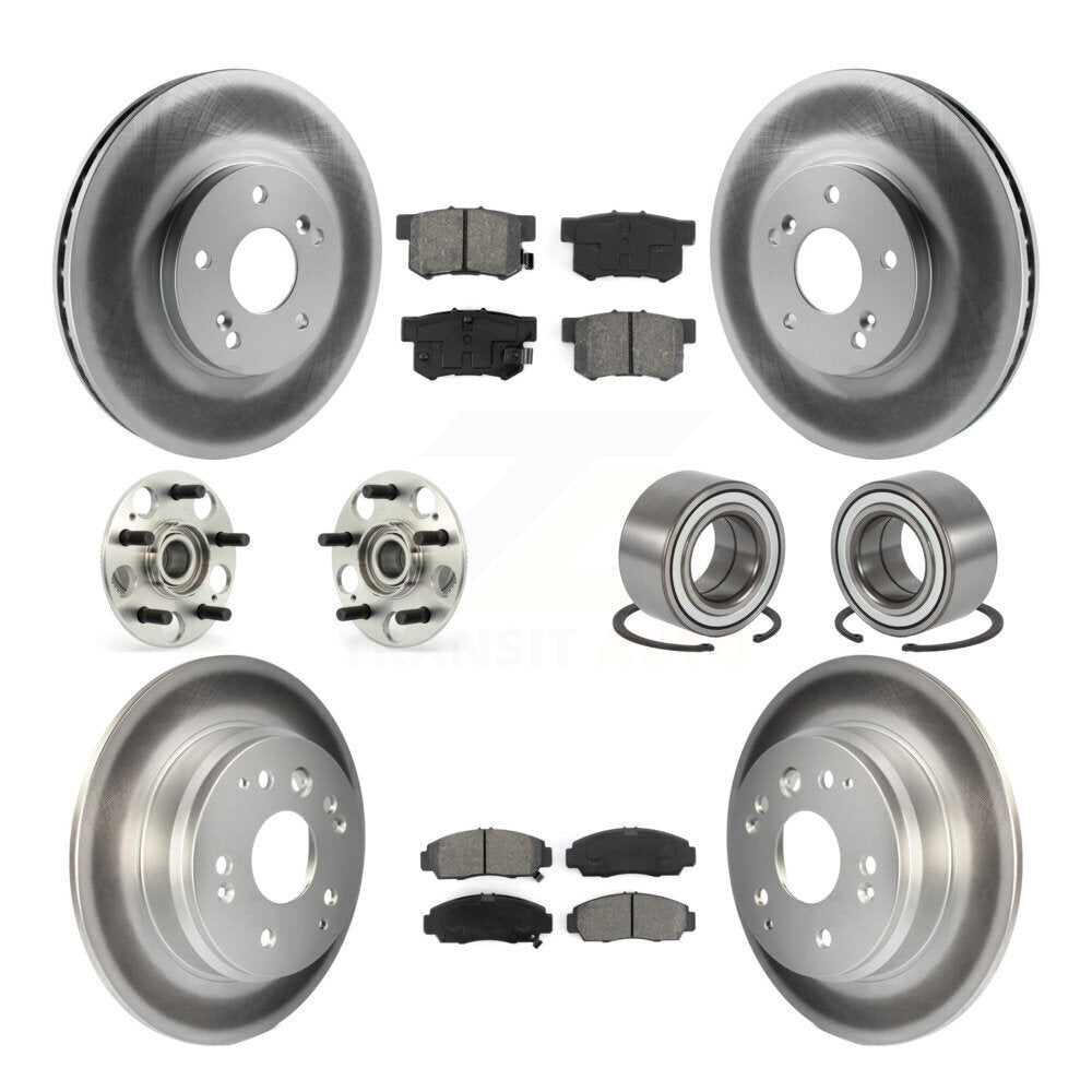 Kit de plaquettes de rotor de frein enduites de roulement de moyeu avant et arrière (10 pièces) pour Acura T 1999 – 2003