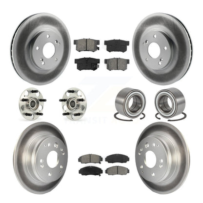 Kit de plaquettes de rotor de frein enduites de roulement de moyeu avant et arrière (10 pièces) pour Acura T 1999 – 2003