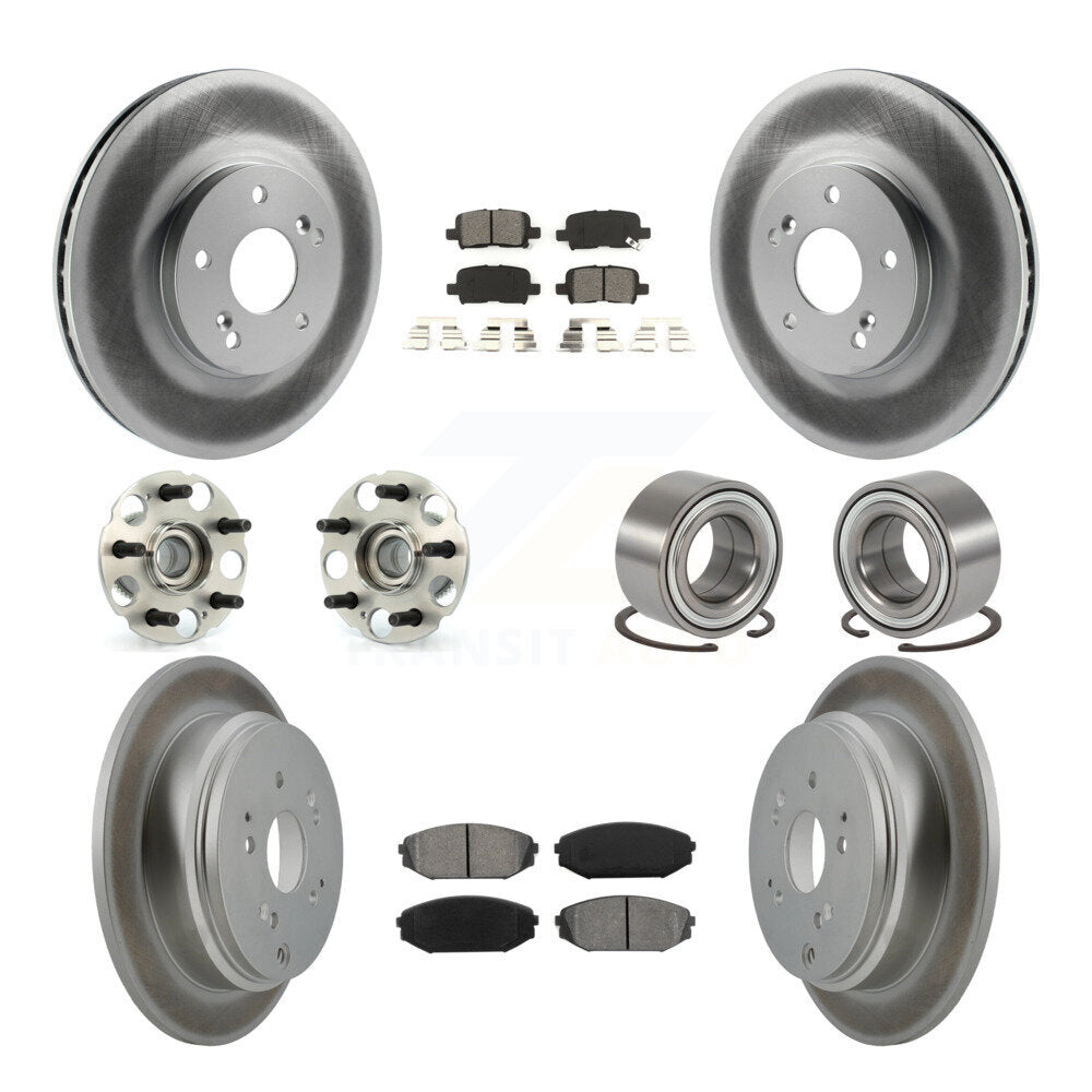 Kit de plaquettes de rotor de frein revêtues de roulement de moyeu avant et arrière (10 pièces) pour Honda Odysse 02-04