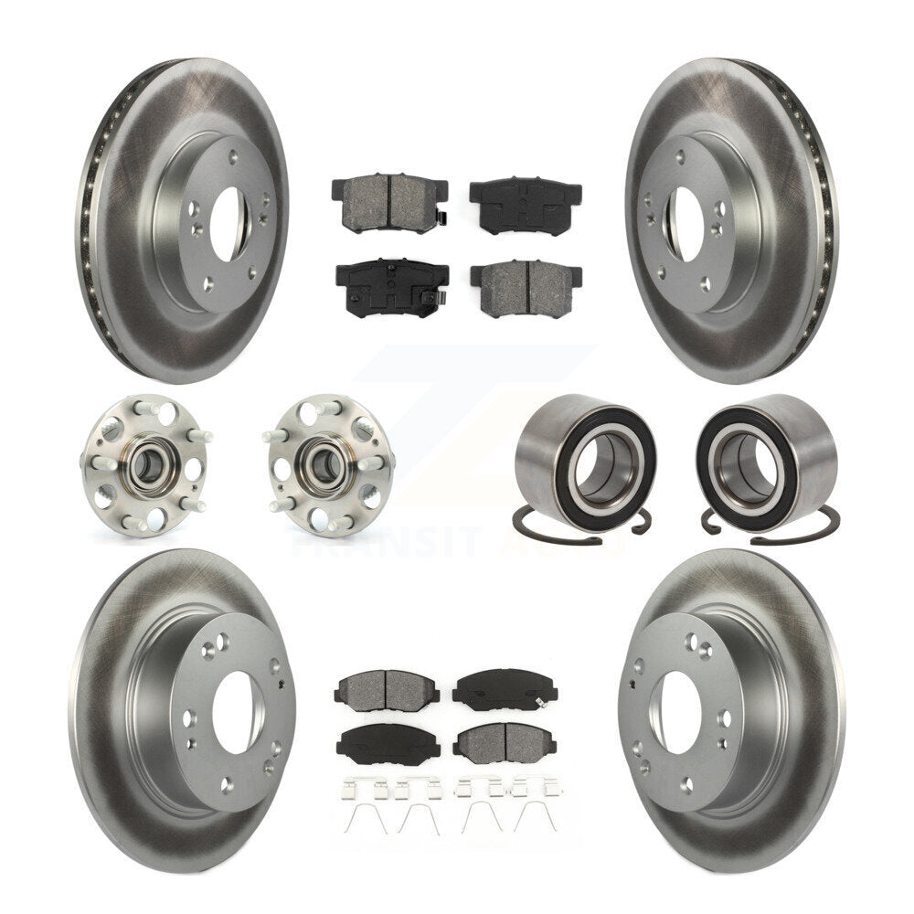 Kit de rotor et de plaquettes de frein à disque revêtus de roulement de moyeu avant et arrière (10 pièces) pour Honda Accor
