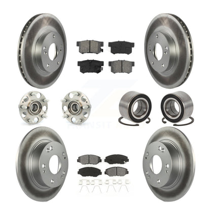 Kit de rotor et de plaquettes de frein à disque revêtus de roulement de moyeu avant et arrière (10 pièces) pour Honda Accor