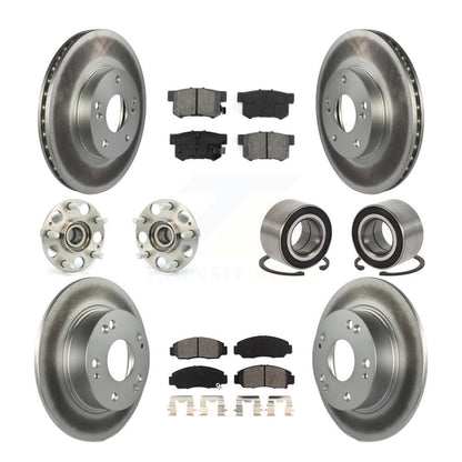 Kit de rotor et de plaquettes de frein à disque revêtus de roulement de moyeu avant et arrière (10 pièces) pour Honda Accor