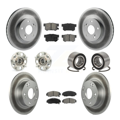 Kit de rotor et de plaquettes de frein à disque revêtus de roulement de moyeu avant et arrière (10 pièces) pour Honda Accor