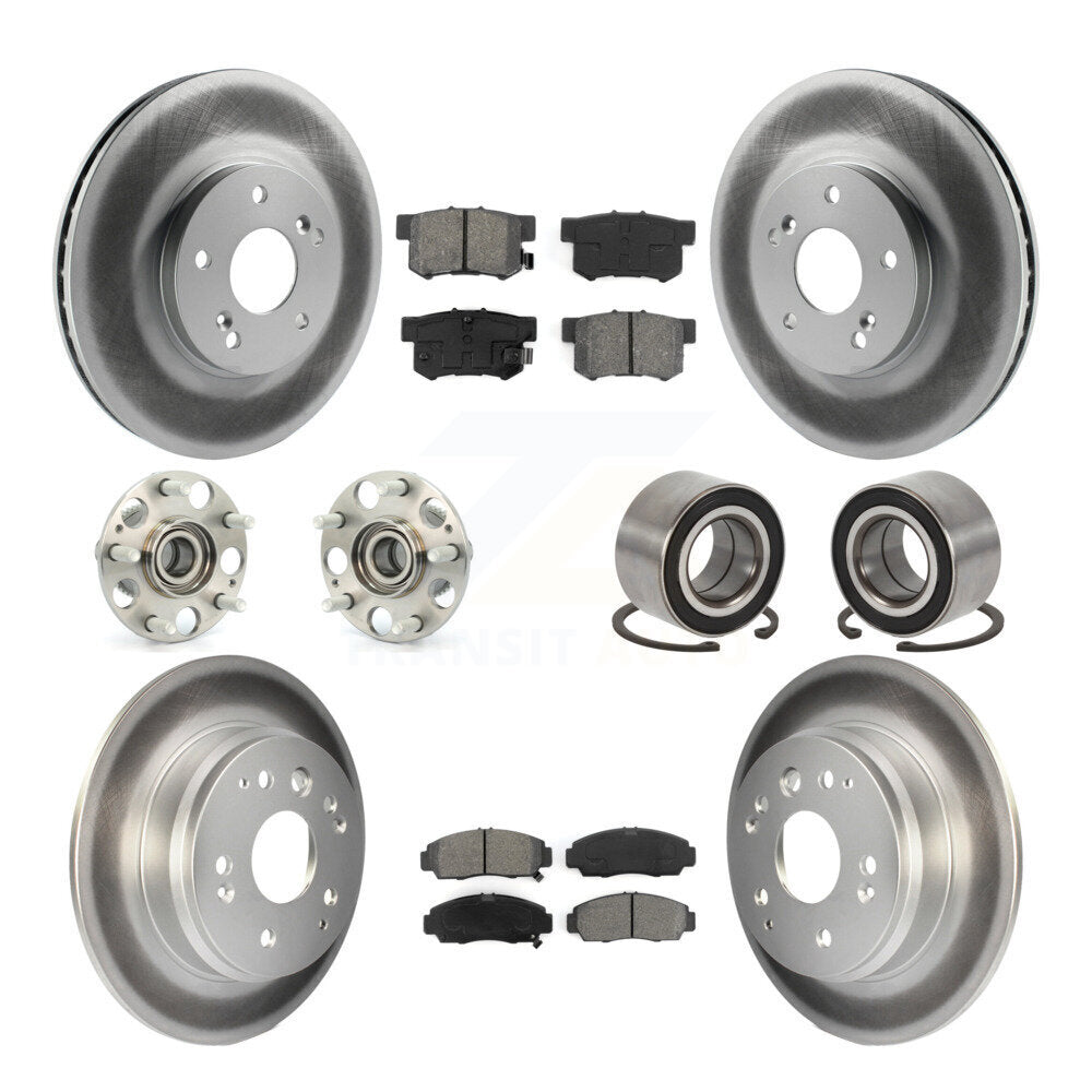 Kit de rotors et plaquettes de frein à disque revêtus de roulement de moyeu avant et arrière (10 pièces) pour Acura T