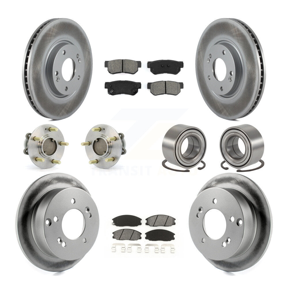 Kit de plaquettes de rotor de frein à disque revêtues de roulement de moyeu avant et arrière (10 pièces) pour Hyundai XG35