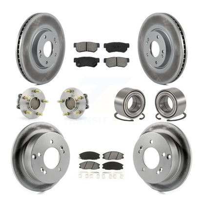 Kit de plaquettes de rotor de frein à disque revêtues de roulement de moyeu avant et arrière (10 pièces) pour Hyundai XG35