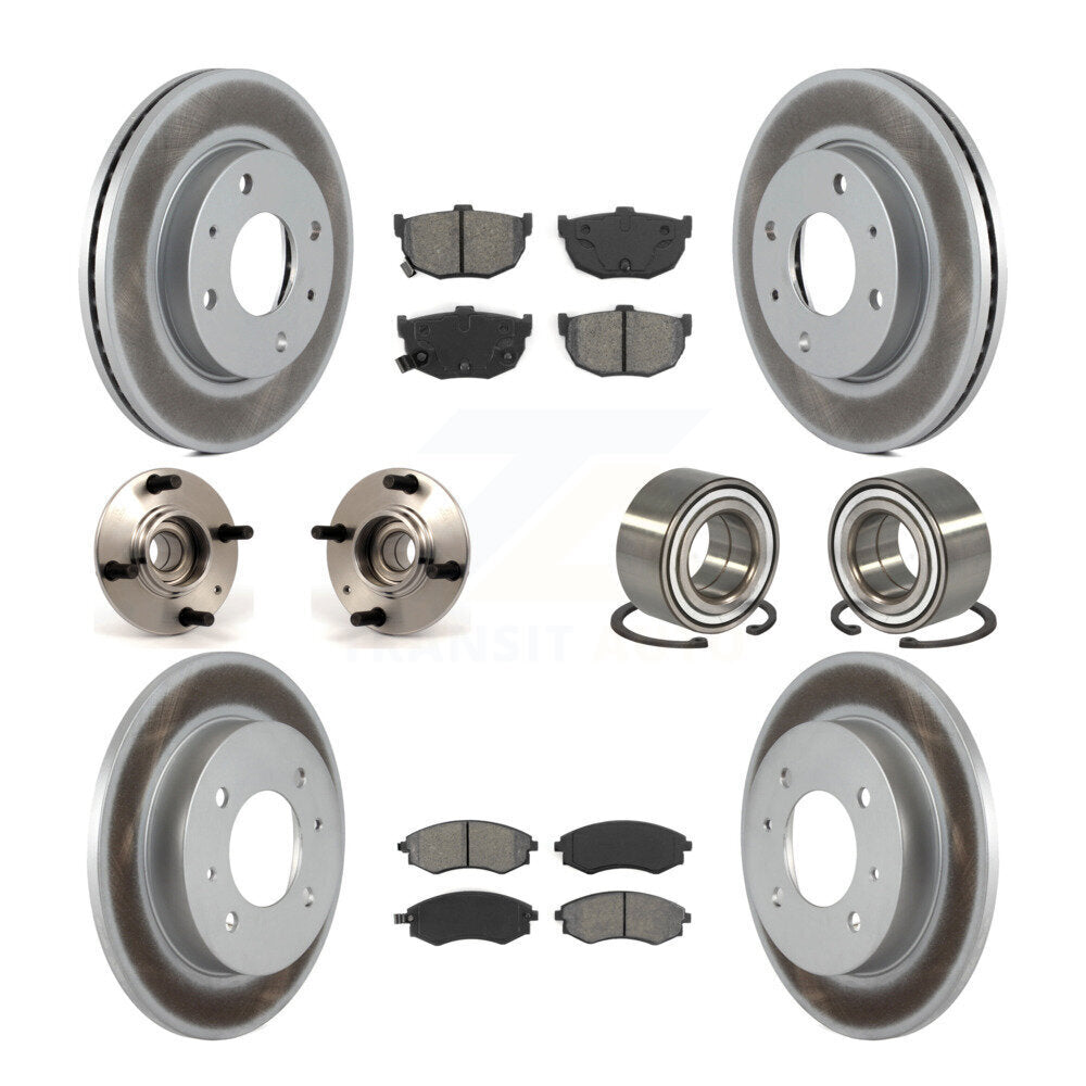 Kit de rotor et de plaquettes de frein revêtus de roulement de moyeu avant et arrière (10 pièces) pour Hyundai Elantr