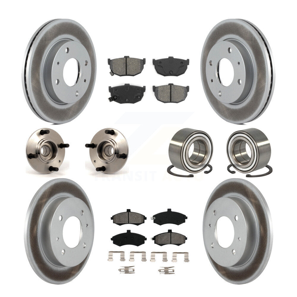 Kit de rotor et de plaquettes de frein revêtus de roulement de moyeu avant et arrière (10 pièces) pour Hyundai Elantr