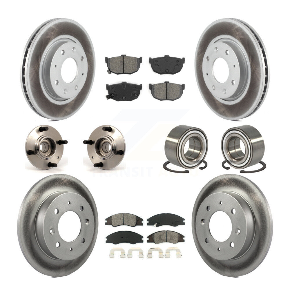 Kit de plaquettes de rotor de frein, roulement de moyeu avant et arrière (10 pièces) pour Kia Spectra Spectra