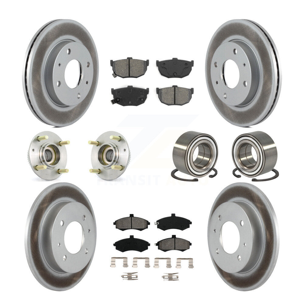 Kit de rotor et de plaquettes de frein revêtus de roulement de moyeu avant et arrière (10 pièces) pour Hyundai Elantr