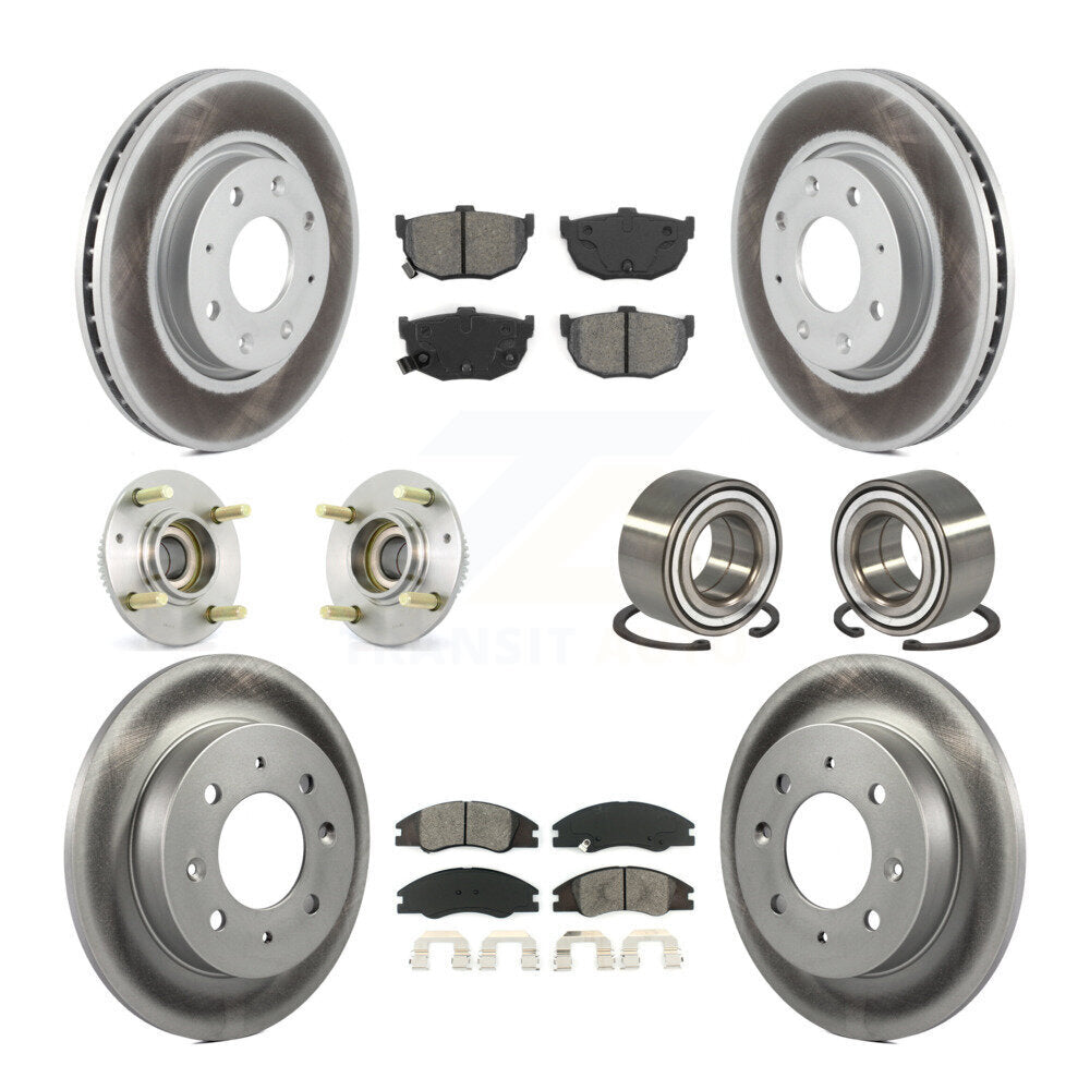 Kit de plaquettes de rotor de frein, roulement de moyeu avant et arrière (10 pièces) pour Kia Spectra Spectra