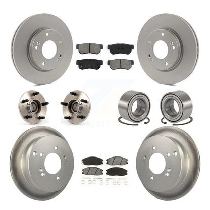 Kit de rotors et plaquettes de frein revêtus de roulement de moyeu avant et arrière (10 pièces) pour Hyundai Santa F