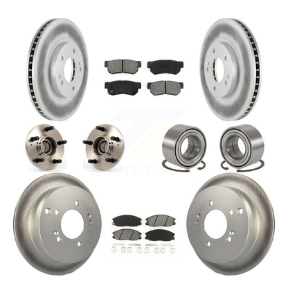 Kit de rotors et plaquettes de frein revêtus de roulement de moyeu avant et arrière (10 pièces) pour Hyundai Santa F