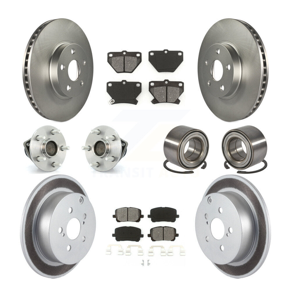 Kit de plaquettes de Rotor de frein, roulement de moyeu avant et arrière (10 pièces) pour Toyota Matrix Coroll