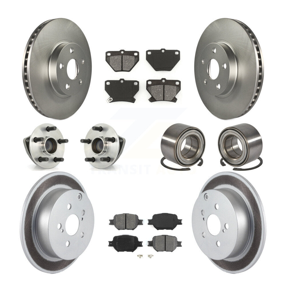 Kit de plaquettes de rotor de frein à disque revêtues de roulement de moyeu avant et arrière (10 pièces) pour Toyota Celic