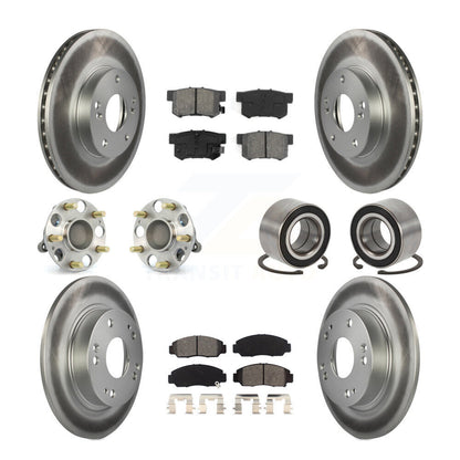 Kit de rotors et plaquettes de frein à disque revêtus de roulement de moyeu avant et arrière (10 pièces) pour Acura CS