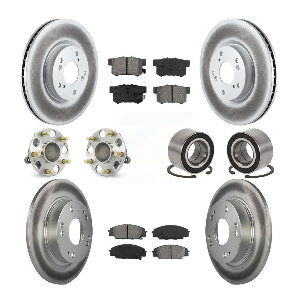 Kit de plaquettes de Rotor de frein, roulement de moyeu avant et arrière (10 pièces) pour Honda Civic Acura CS