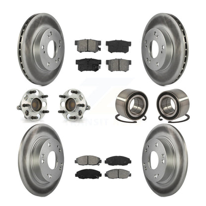 Kit de rotors et plaquettes de frein à disque revêtus de roulement de moyeu avant et arrière (10 pièces) pour Honda Civi