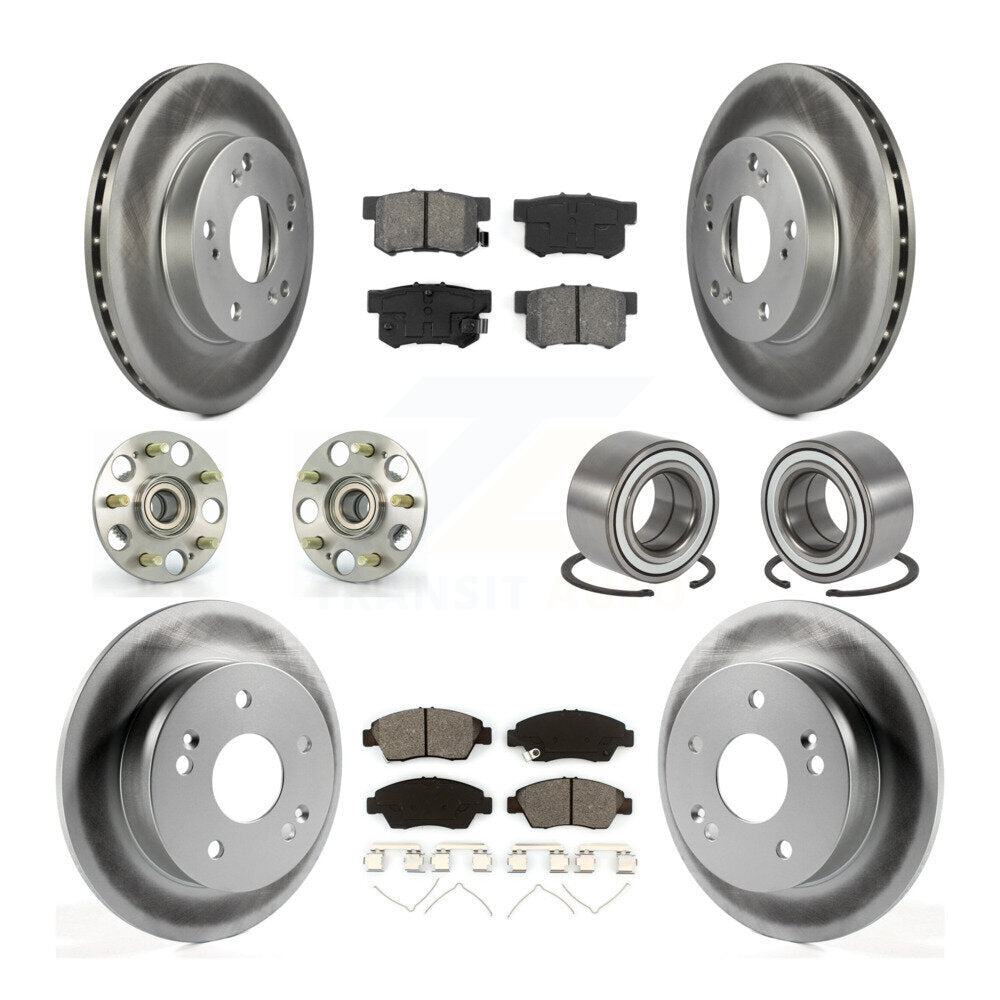 Kit de plaquettes de Rotor de frein, roulement de moyeu avant et arrière (10 pièces) pour Honda Civic Acura RS