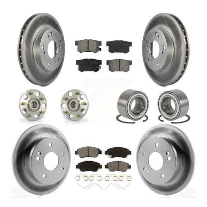 Kit de plaquettes de Rotor de frein, roulement de moyeu avant et arrière (10 pièces) pour Honda Civic Acura RS