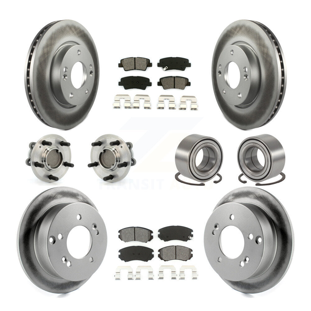 Kit de plaquettes de Rotor de frein à disque revêtu de roulement de moyeu avant et arrière (10 pièces) pour Hyundai Sonat