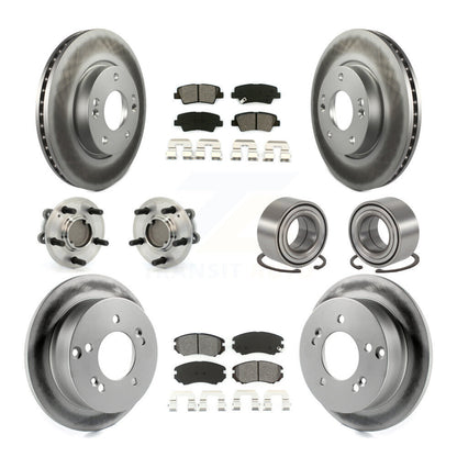 Kit de plaquettes de Rotor de frein à disque revêtu de roulement de moyeu avant et arrière (10 pièces) pour Hyundai Sonat