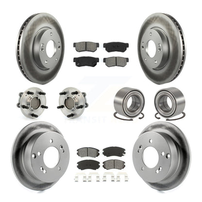 Kit de plaquettes de rotor de frein enduites de roulement de moyeu avant et arrière (10 pièces) pour Hyundai Sonata Ki