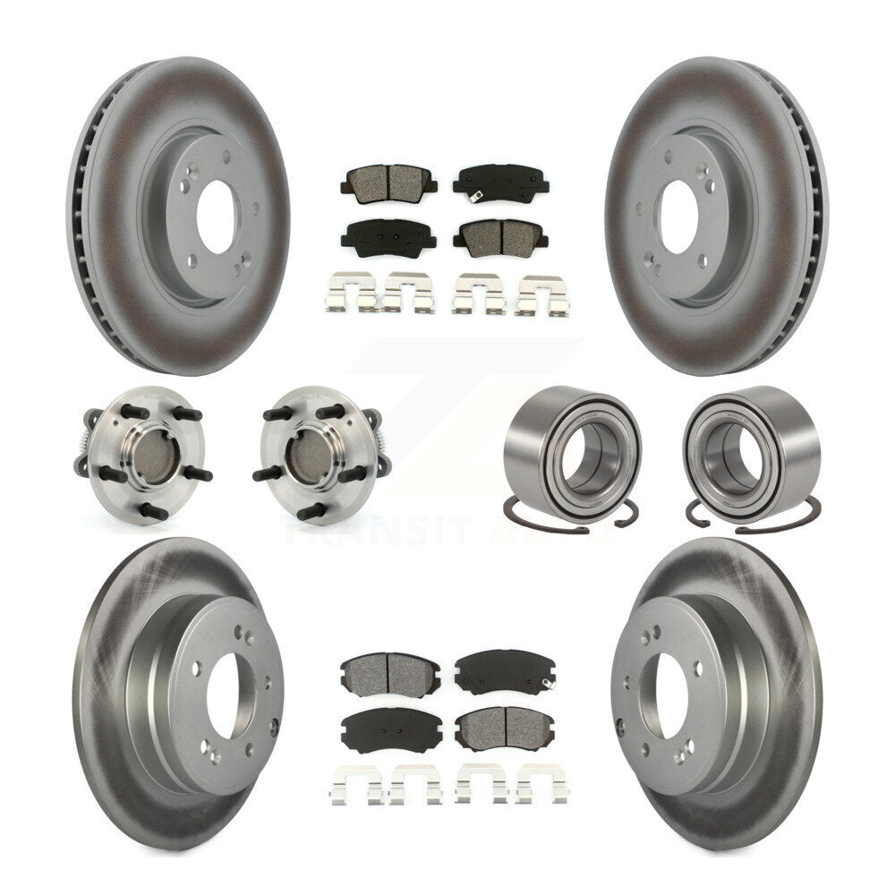 Kit de plaquettes de Rotor de frein à disque revêtu de roulement de moyeu avant et arrière (10 pièces) pour Hyundai Sonat