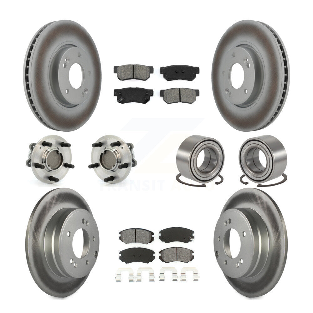 Kit de plaquettes de Rotor de frein à disque revêtu de roulement de moyeu avant et arrière (10 pièces) pour Hyundai Sonat