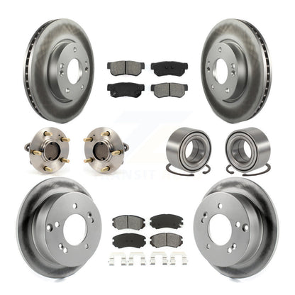 Kit de plaquettes de rotor de frein enduites de roulement de moyeu avant et arrière (10 pièces) pour Hyundai Sonata Ki