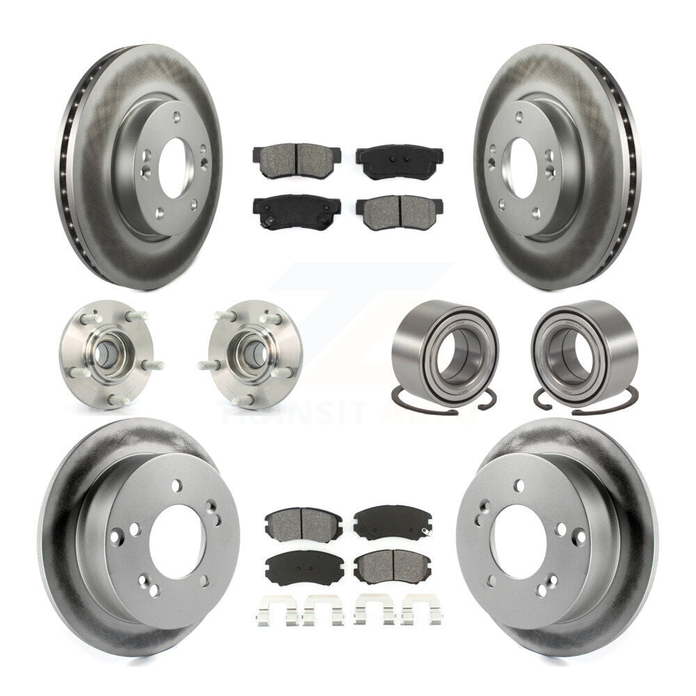 Kit de plaquettes de rotor de frein enduites de roulement de moyeu avant et arrière (10 pièces) pour Hyundai Tucson Ki