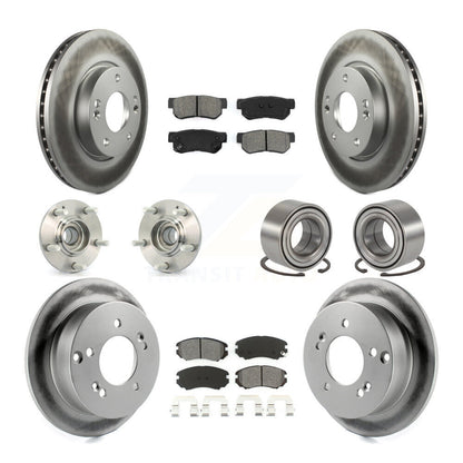 Kit de plaquettes de rotor de frein enduites de roulement de moyeu avant et arrière (10 pièces) pour Hyundai Tucson Ki