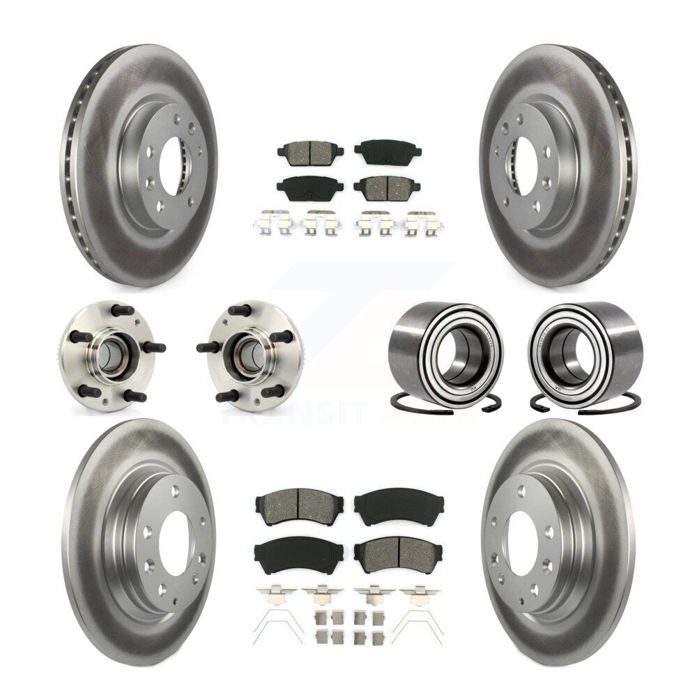 Kit de plaquettes de Rotor de frein revêtues de roulement de moyeu avant et arrière (10 pièces) pour Ford Fusion Mazda