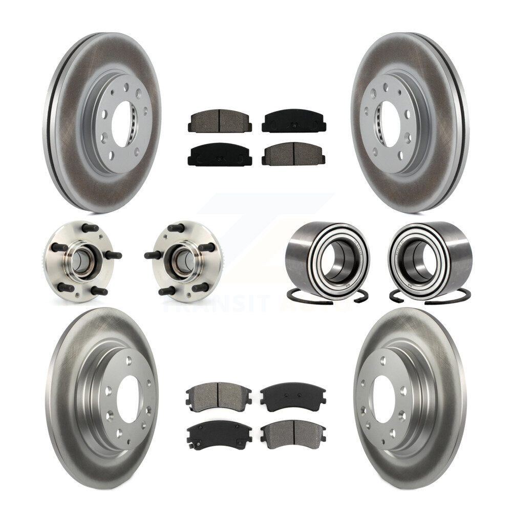 Kit de rotors et plaquettes de frein à disque revêtus de roulements de moyeu avant et arrière (10 pièces) pour Mazda