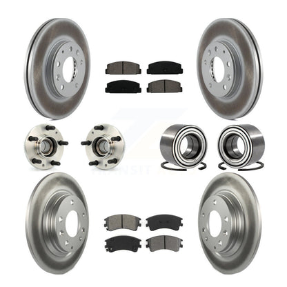 Kit de rotors et plaquettes de frein à disque revêtus de roulements de moyeu avant et arrière (10 pièces) pour Mazda