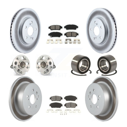 Kit de rotor et de plaquettes de frein revêtus de roulement de moyeu avant et arrière (10 pièces) pour Toyota Sienna FW
