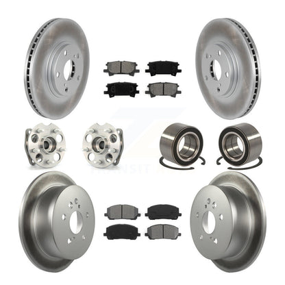 Kit de rotor et de plaquettes de frein revêtus de roulement de moyeu avant et arrière (10 pièces) pour Toyota Highlande