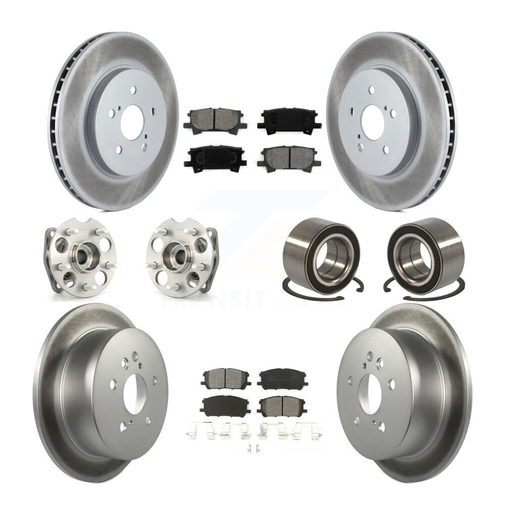 Kit de rotor et de plaquettes de frein revêtus de roulement de moyeu avant et arrière (10 pièces) pour Lexus RX350 RX33