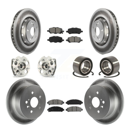 Kit de rotors et plaquettes de frein revêtus de roulement de moyeu avant et arrière (10 pièces) pour Toyota Venza AW