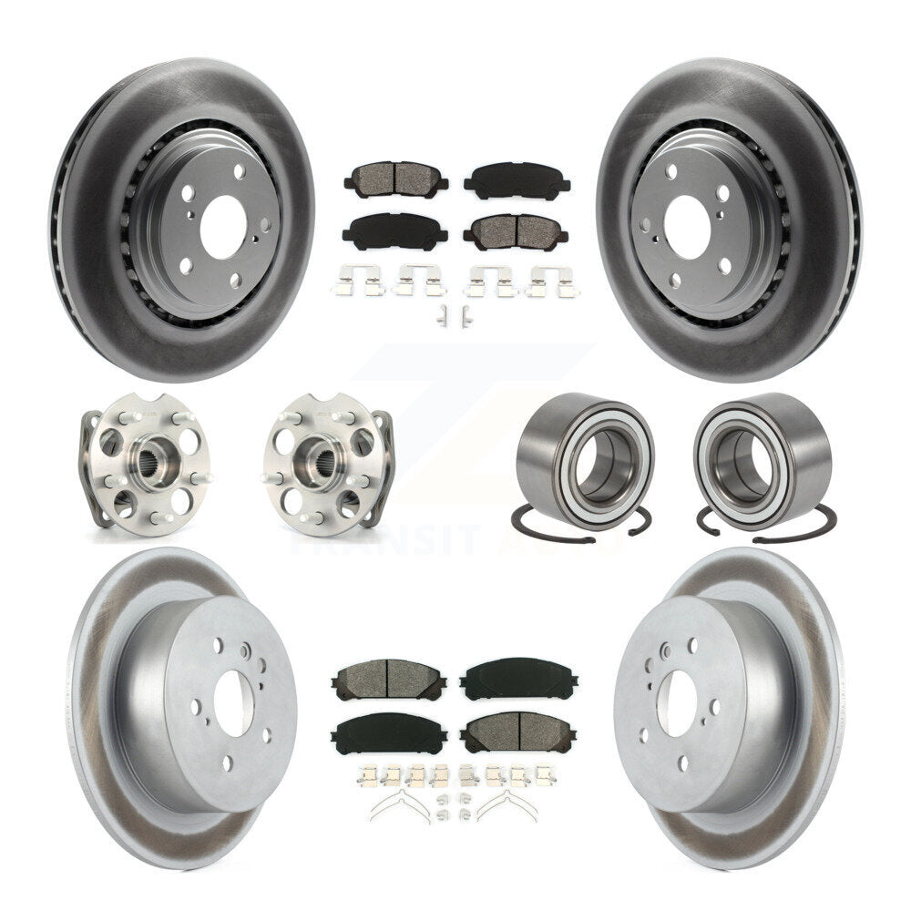 Kit de plaquettes de Rotor de frein, roulement de moyeu avant et arrière (10 pièces) pour Toyota Highlander AW