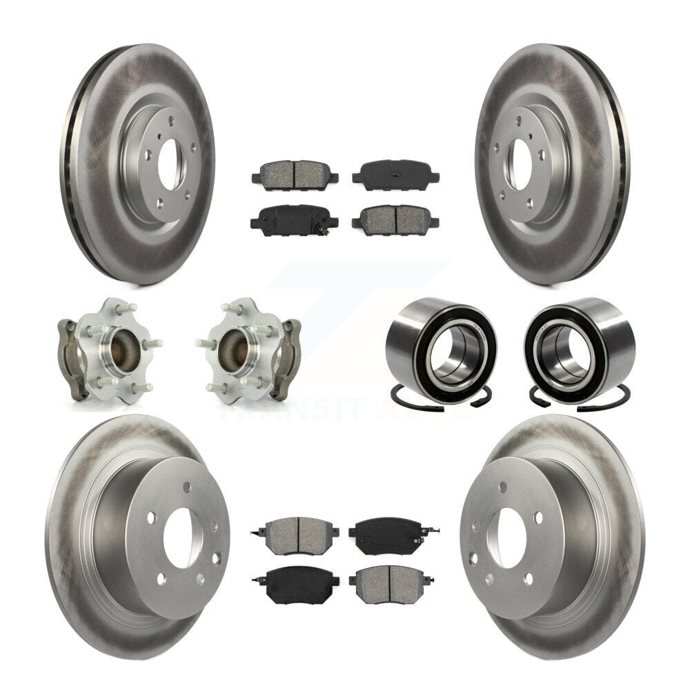 Kit de plaquettes de rotor de frein, roulement de moyeu avant et arrière (10 pièces) pour Nissan Altima Maxim