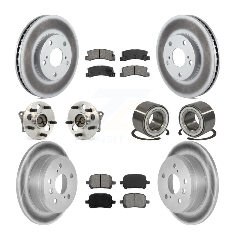 Kit de plaquettes de Rotor de frein revêtues de roulement de moyeu avant et arrière (10 pièces) pour Toyota Camry Solar