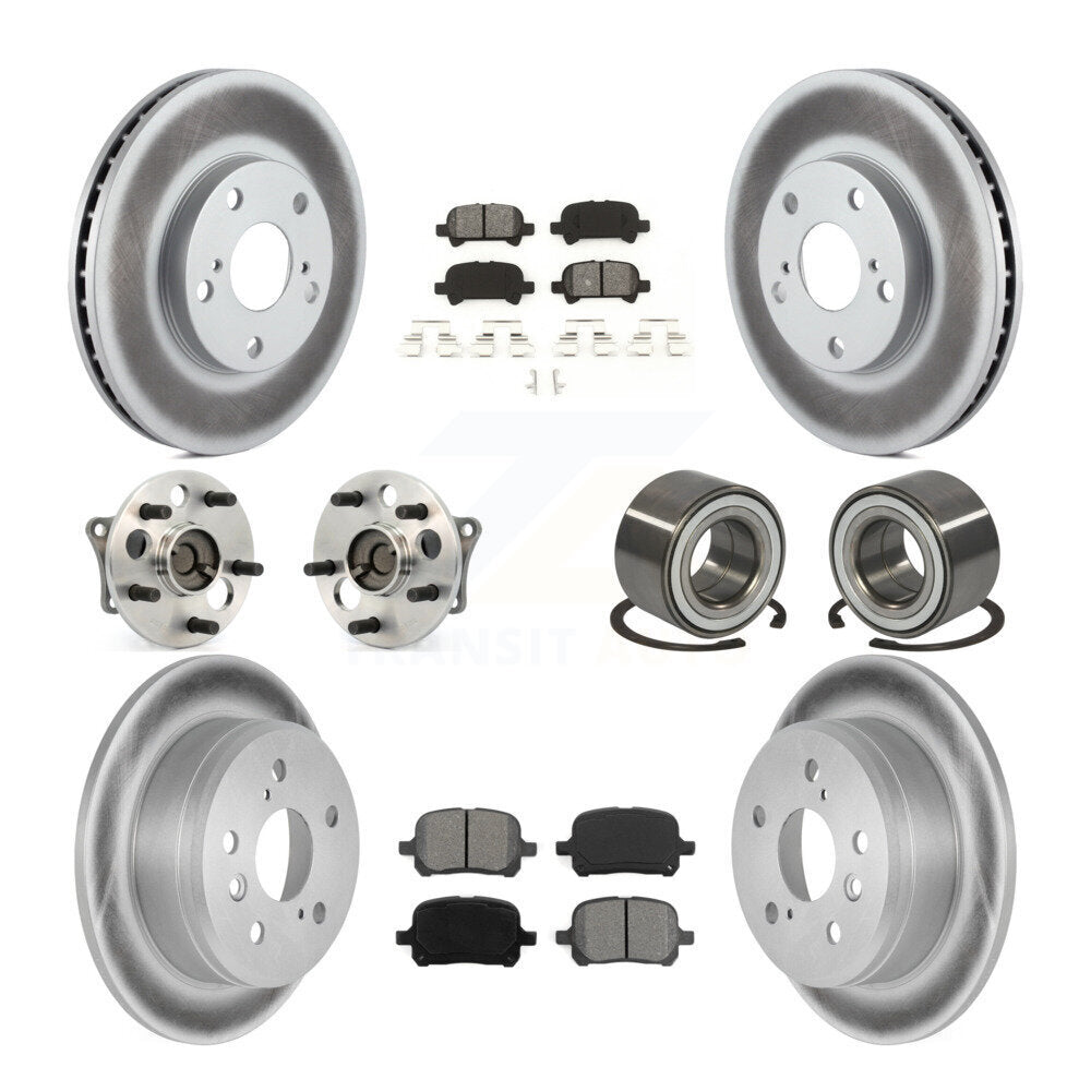 Kit de plaquettes de Rotor de frein revêtues de roulement de moyeu avant et arrière (10 pièces) pour Toyota Camry Solar