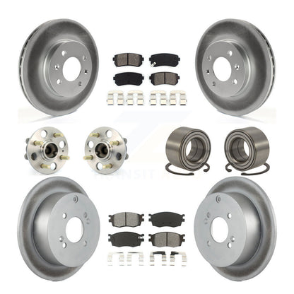 Kit de plaquettes de rotor de frein enduites de roulement de moyeu avant et arrière (10 pièces) pour Hyundai Accent Ki