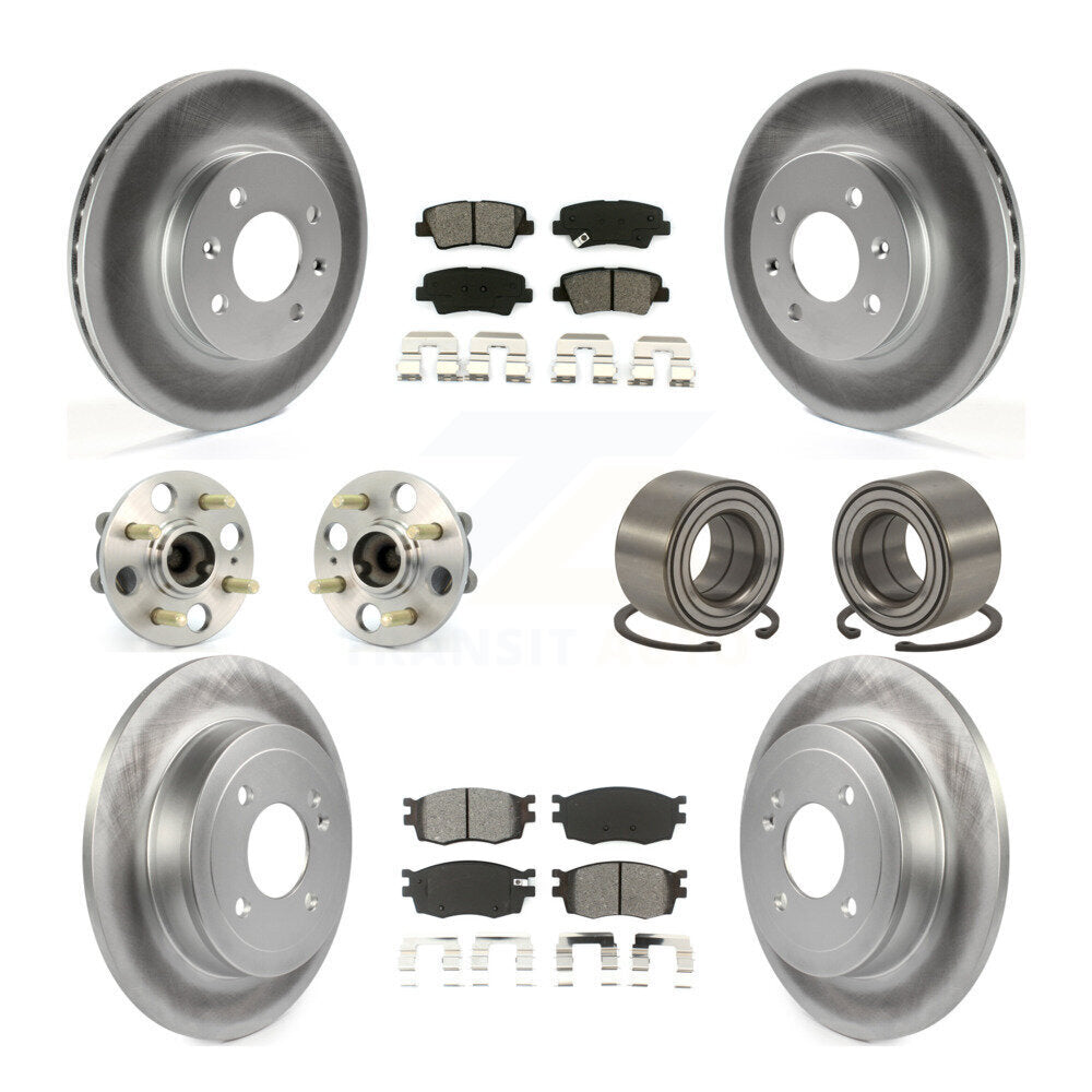 Kit de plaquettes de Rotor de frein à disque revêtu de roulement de moyeu avant et arrière (10 pièces) pour Hyundai Accen